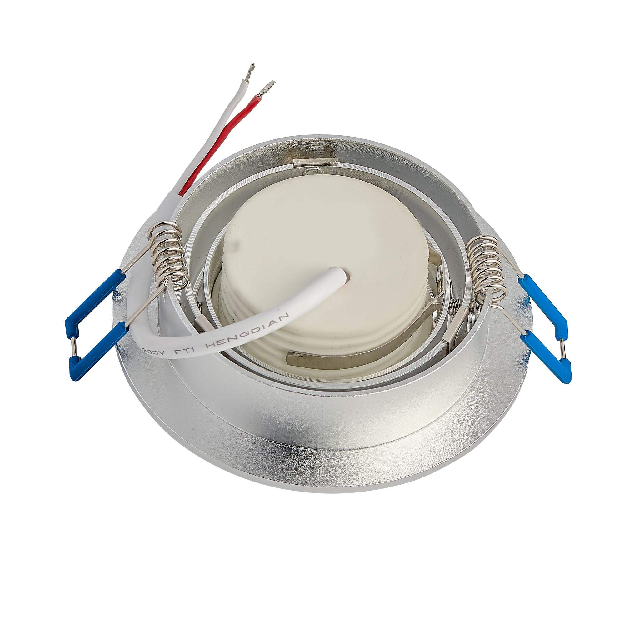 12x Einbaurahmen Set Edelstahl gebürstet rund für Einbaustrahler aus Glas - Rahmen für GU10 MR16 Leuchtmittel - 80mm Bohrloch Deckenstrahler Strahler Einbauspot Einbauleuchte