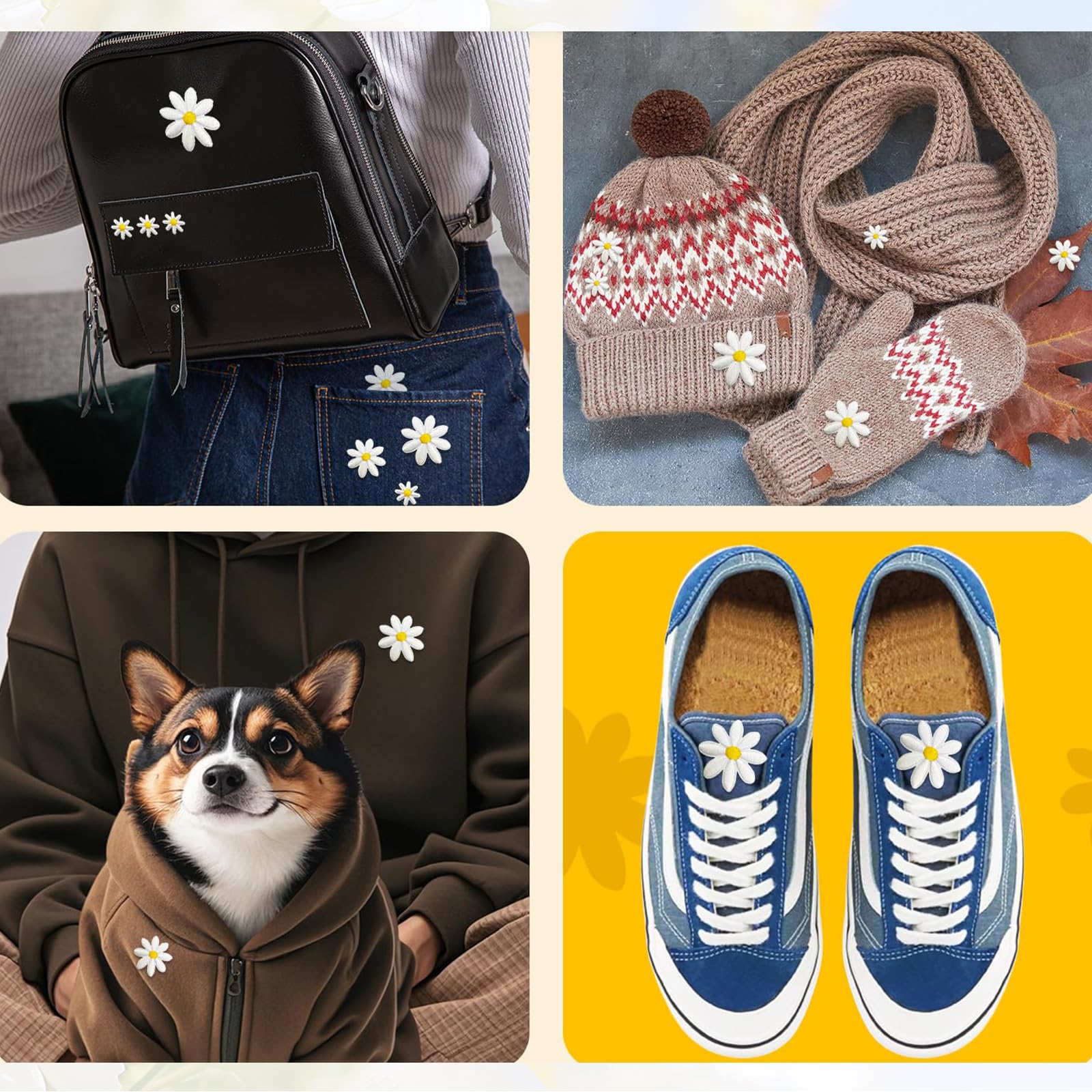 30 toppe termoadesive a forma di fiore, margherita, decorazione per il fai da te, adulti, bambini, giacca jeans