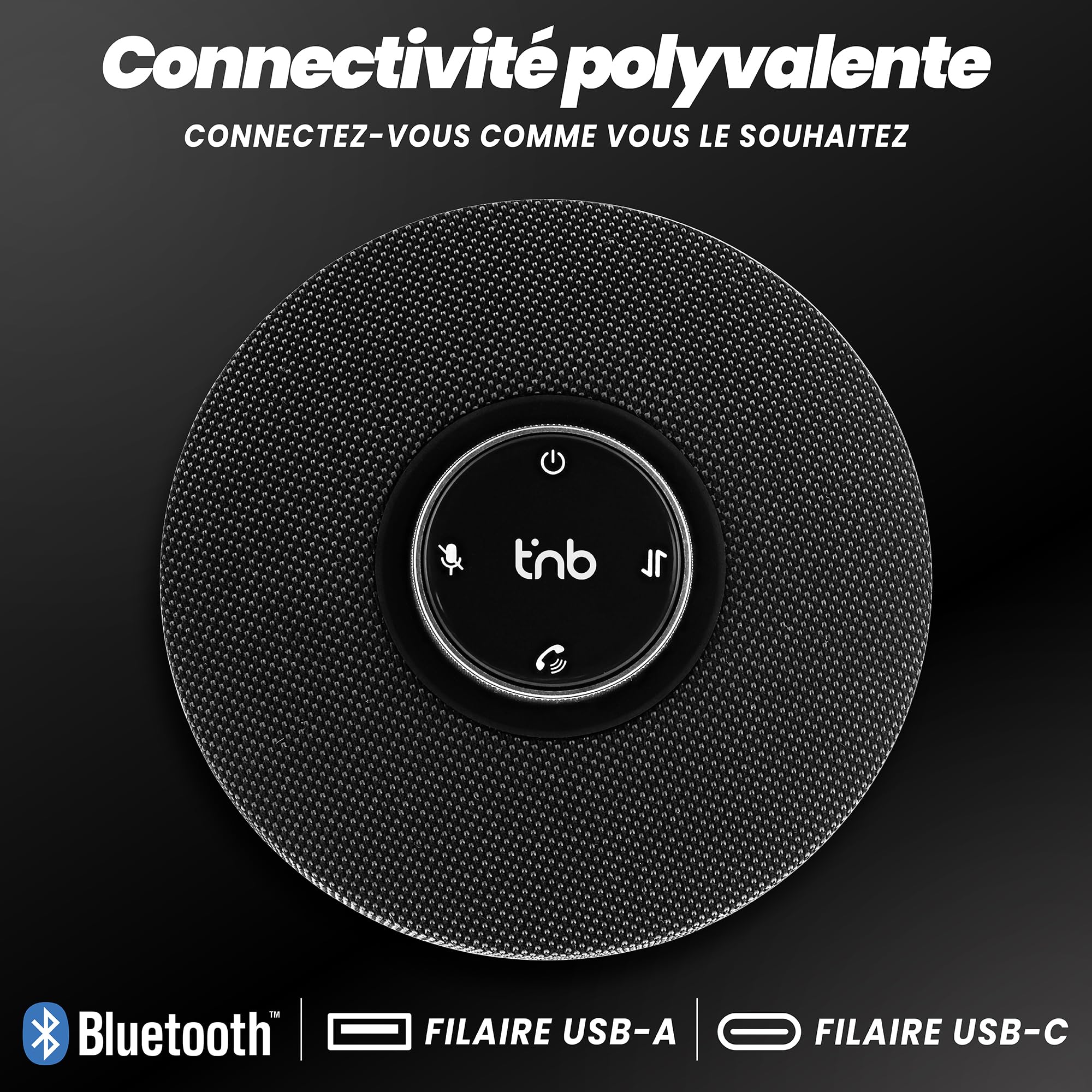 T'nB - Enceinte de Conférence Bluetooth, USB-A/USB-C Professionnelle