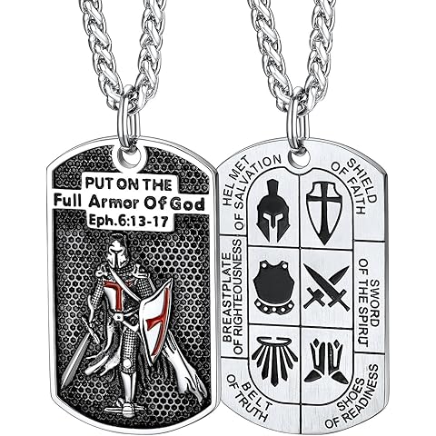 FaithHeart Knights Templar Seal Necklace Christ Fellow-Soldiers Jewelry for Men Women with Delicate Gift Packaging
