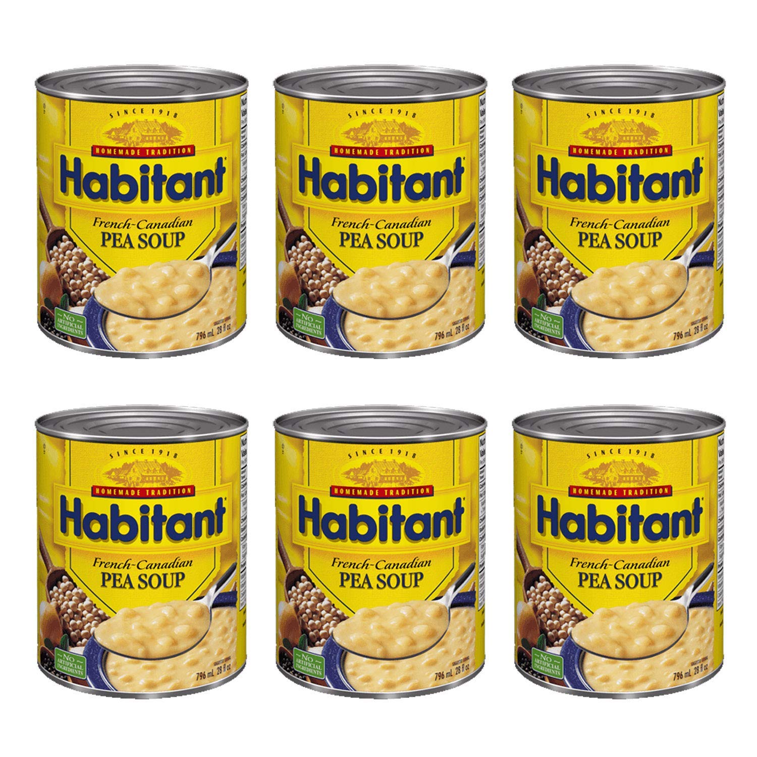 Habitant French Canadian Pea Soup 796ml/28 fl. oz. 6Pack {Imported from Canada