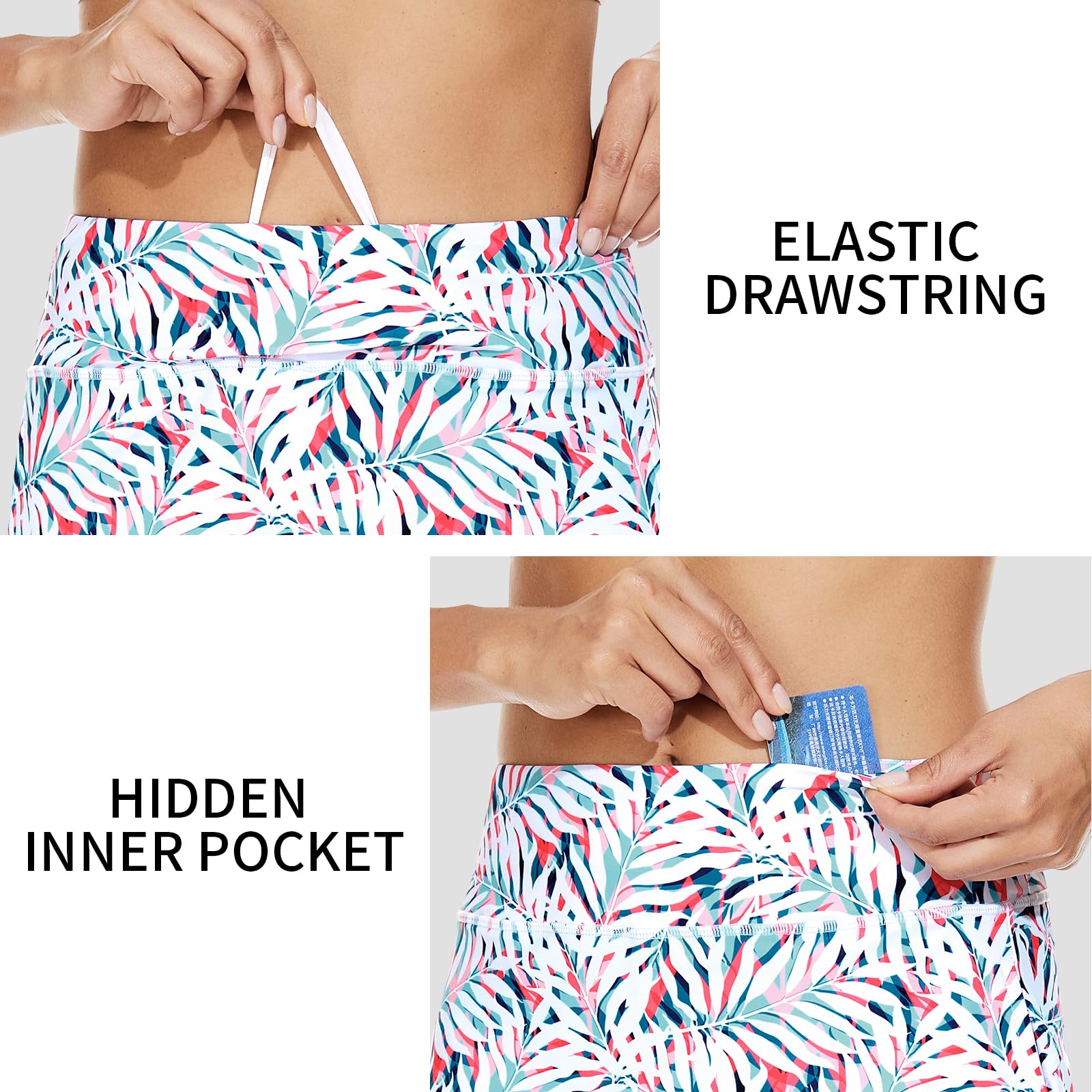 M MOTEEPI Faldas modestas hasta la rodilla para mujer, para tenis, atletismo, golf, con bolsillos, protección UV, cintura alta