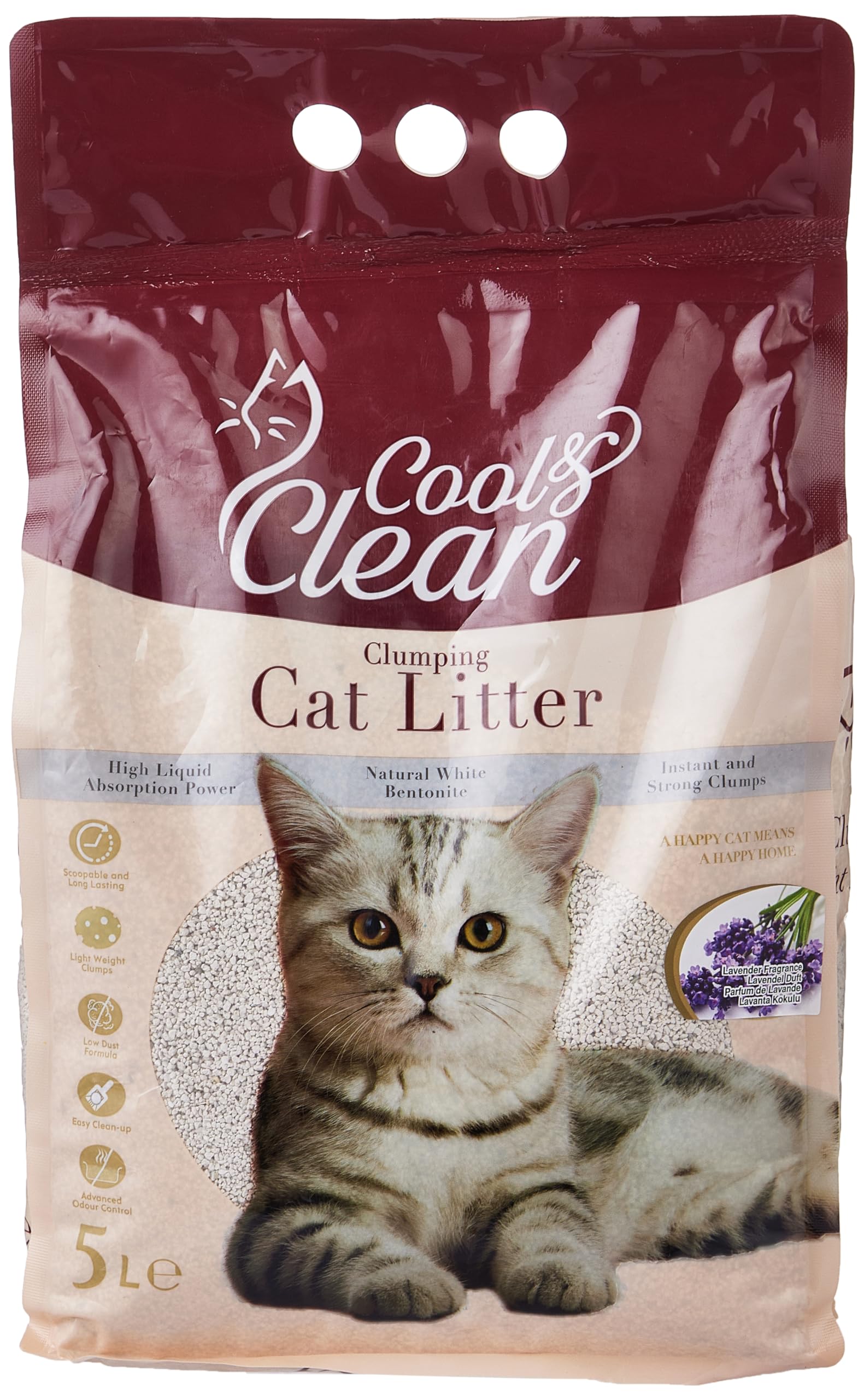 Patimax Cool & Clean Clumping Cat Litter 5L Flavor - Lavender standard