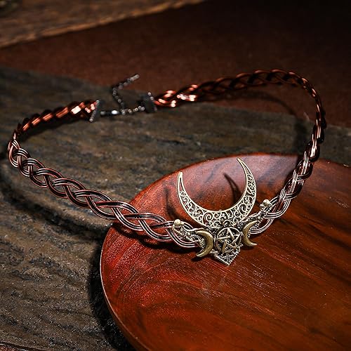Miniatura 9 de Viking Moon Fairy Circlet - Handmade Braid Fairy Crown for Men Women Halloween Renaissance Medieval Retro Festival Celtic Cosplay Party Costume