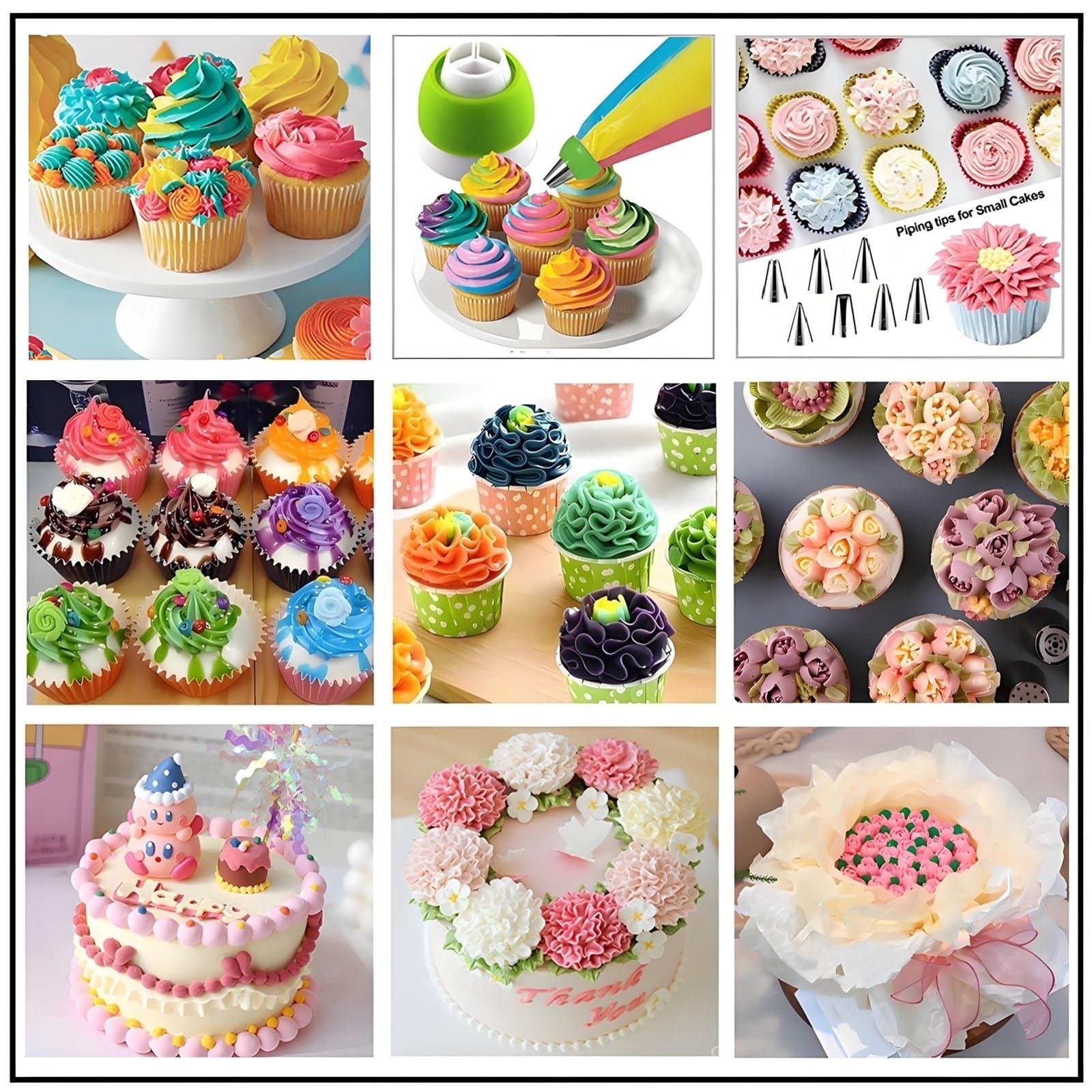 387-teiliges Kuchendekorationsset, Spritzbeutel und Spritztüllen, mit 64 Spritztüllen, 102 Spritzbeuteln, 5 Kupplungen, Kuchenspatel, mehr Cupcake-Dekorationswerkzeuge, Werkzeugkasten, Blau