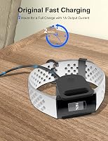 Bicmice USB Töltőkábel 1m Fitbit Charge 3/3SE Aktivitásmérőhöz - Fekete Réz Vezeték Rövidzárlat Elleni Védelemmel 3