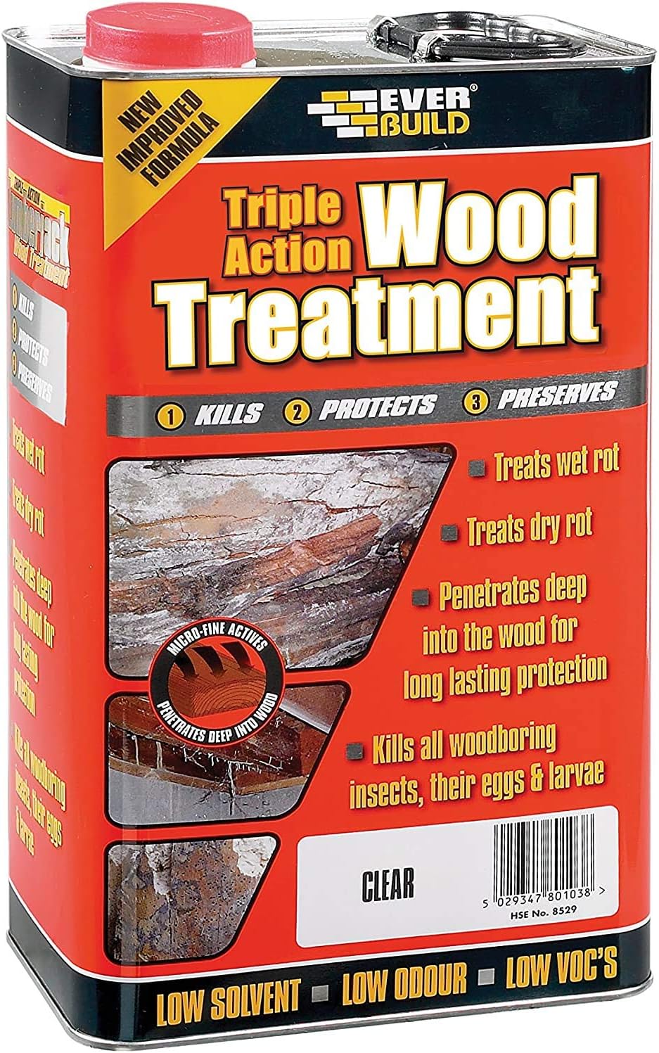 SIKA 3 x 5Ltr Lumberjack Triple Action Wood Treatment, Clear