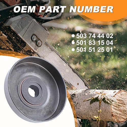 Miniatura 5 de Bomba de aceite de tambor de embrague, engranaje helicoidal, arandela de cubierta de polvo para Husqvarna 268 272 66 61 motosierra 3/8 "-7T