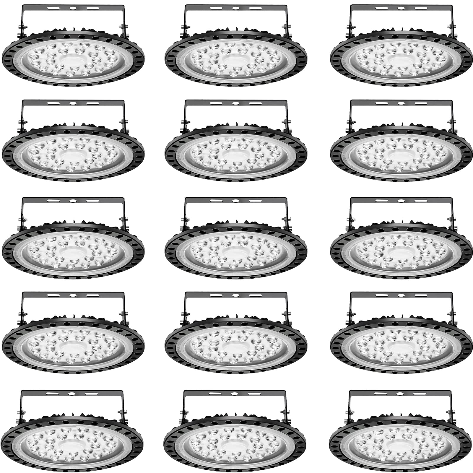 15-Pack 100W UFO LED High Bay Light Industrial Lighting IP65 WaterProof Commercial Bay Light 10000LM 5000K Warehouse Lights