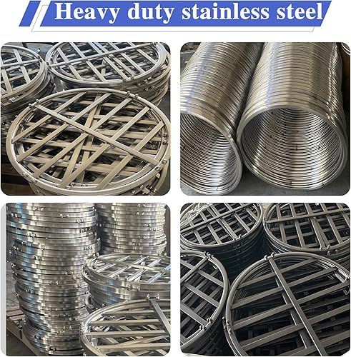 Miniatura 2 de Soporte para barril de lluvia de acero inoxidable resistente, soporta barriles de plástico de 45/50/55 galones, resistente a la intemperie al aire