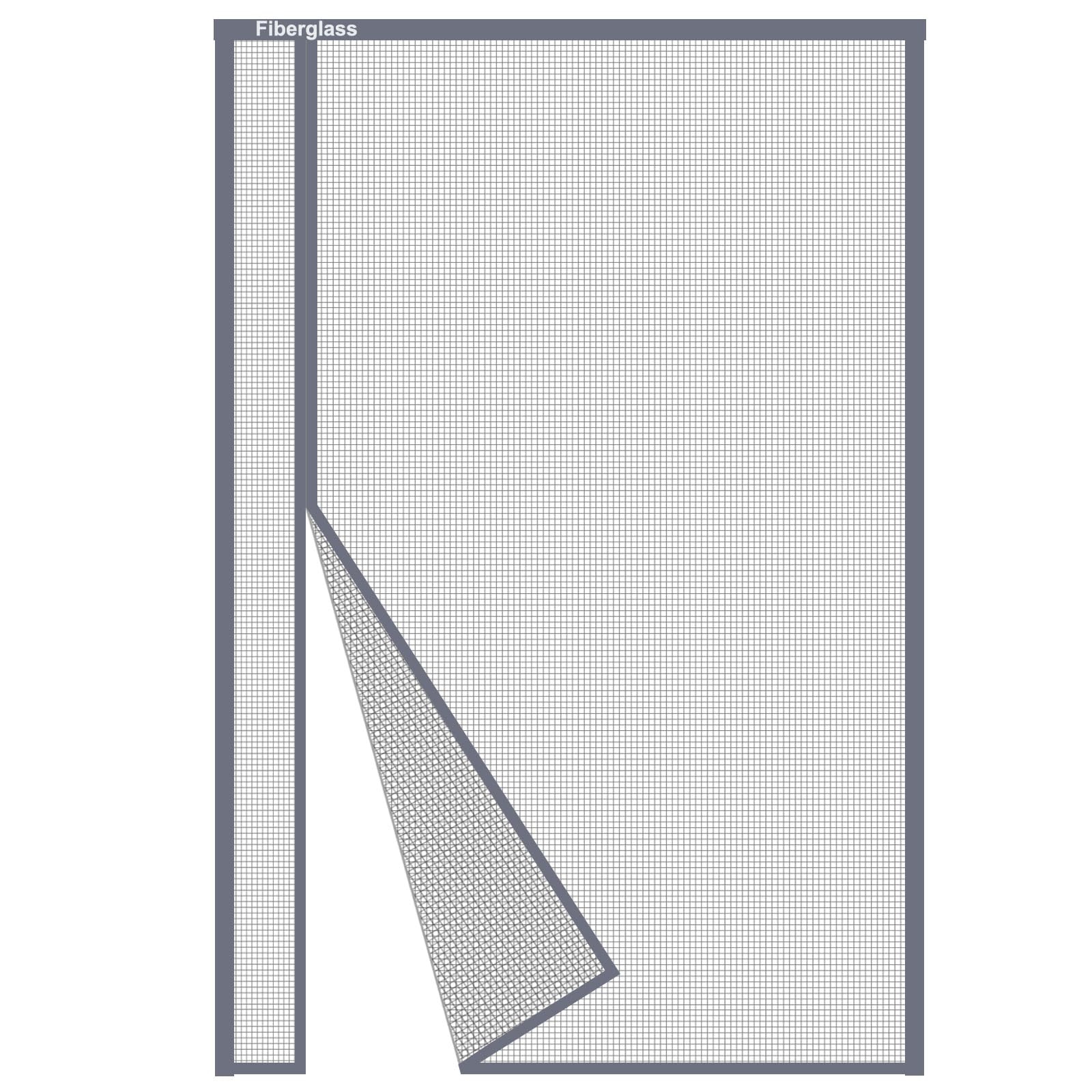 Risareyi Side Opening Magnetic Fly Screens for Doors 85x245cm, Reinforced Grey Fibreglass Mesh, Reversible French Door Fly Screen Curtain Mosquito Net, Anti Mosquito, Keep Bugs Out — image 1