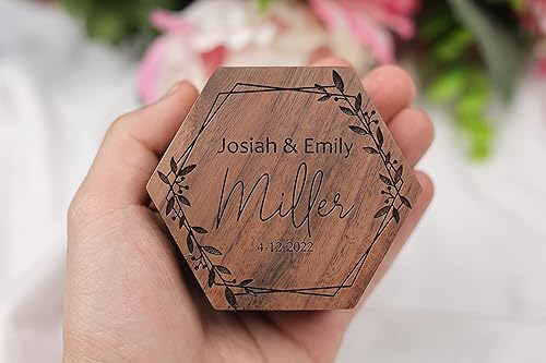 Miniatura 7 de Personalized Wooden Ring Box, Custom Wedding Ring Box, Engagement Ring Box, Custom Ring Holder