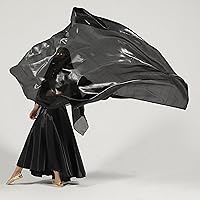 Vista 5 de MUNAFIE Banderas de adoración para danza, alabanza, banderas de iglesia para adoración, Banderas de Danza, color negro