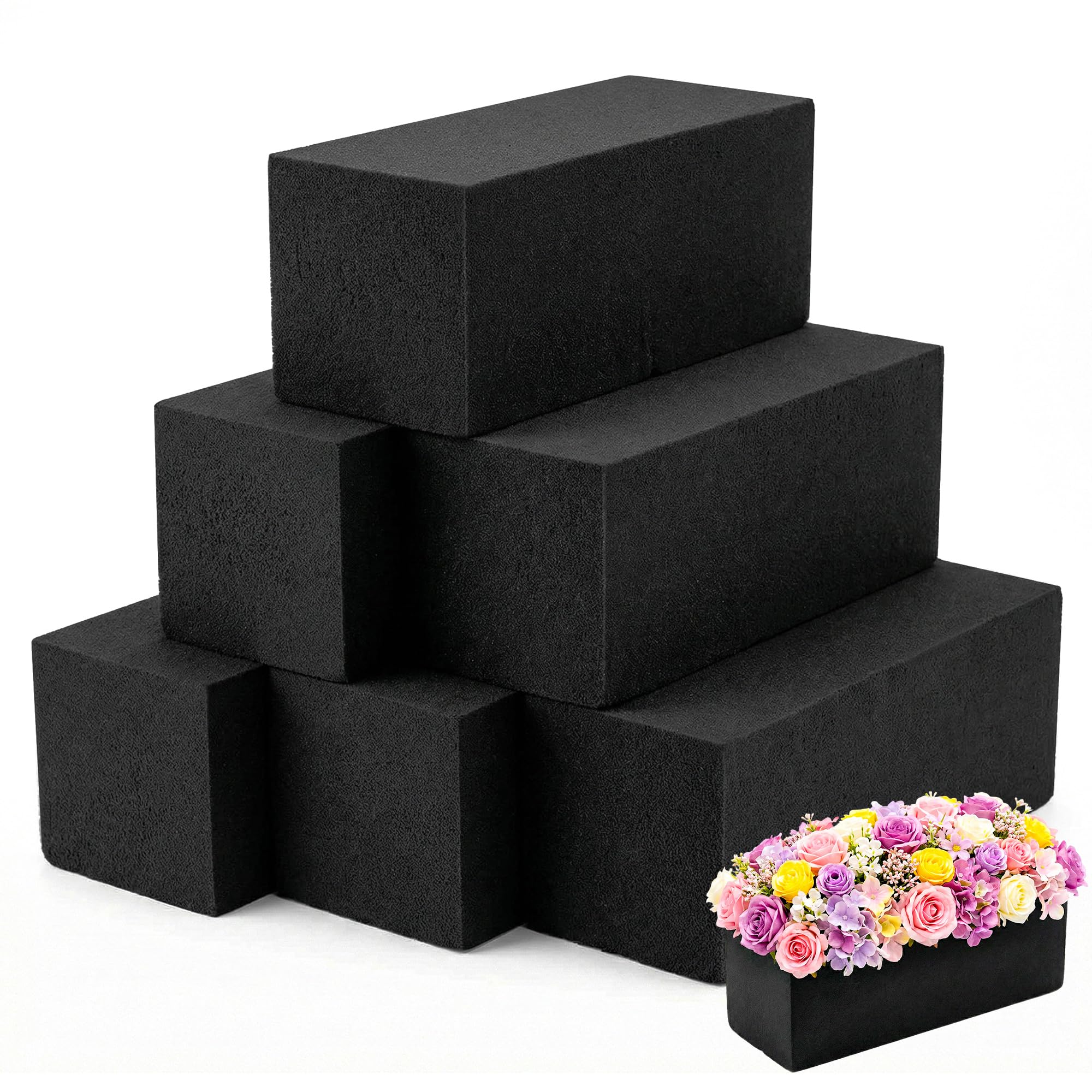 Black Floral Foam Blocks - For Dried & Artificial Flowers -16 Black Floral Foam Blocks - For Dried & Artificial Flowers -16