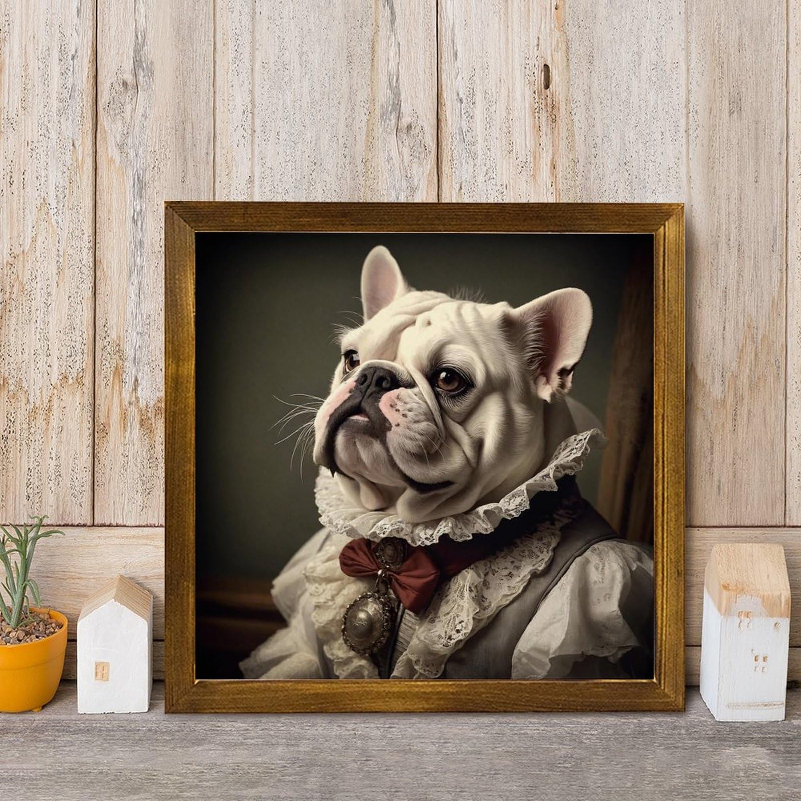 Amazon.com : Bulldog Pet Portrait Painting King Funny Dog Portrait