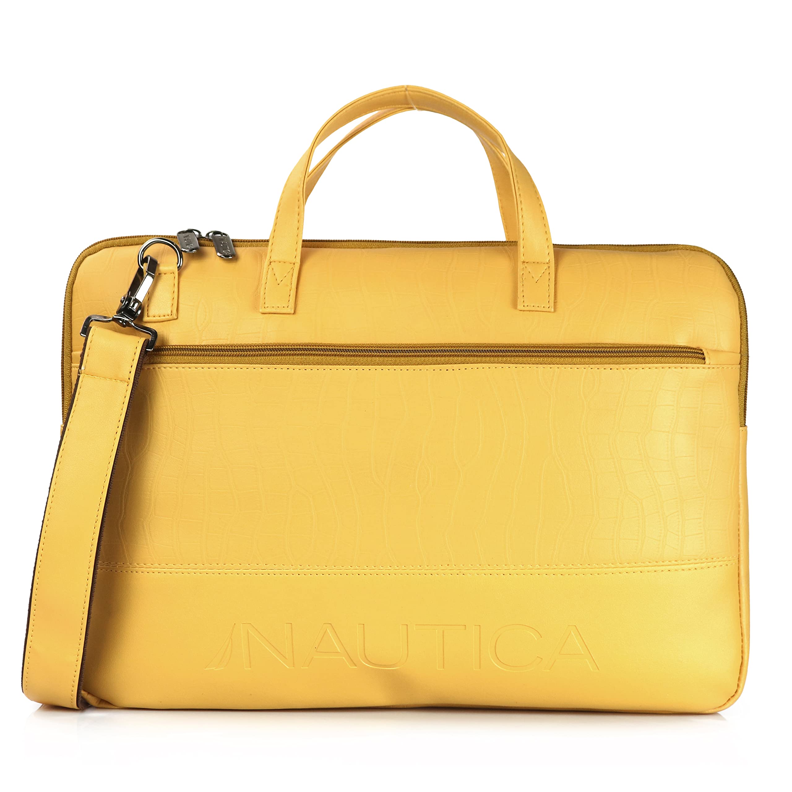 NAUTICA Padded Laptop Sleeve Stylish Leatherette Bag | Waterproof Protective Cover with Handle & Detachable Sling Strap | Compact and Comfortable for Travelling | Suitable up to 15.6 Inch Laptop (B0C6627SFN) Amazon Price History, Amazon Price Tracker