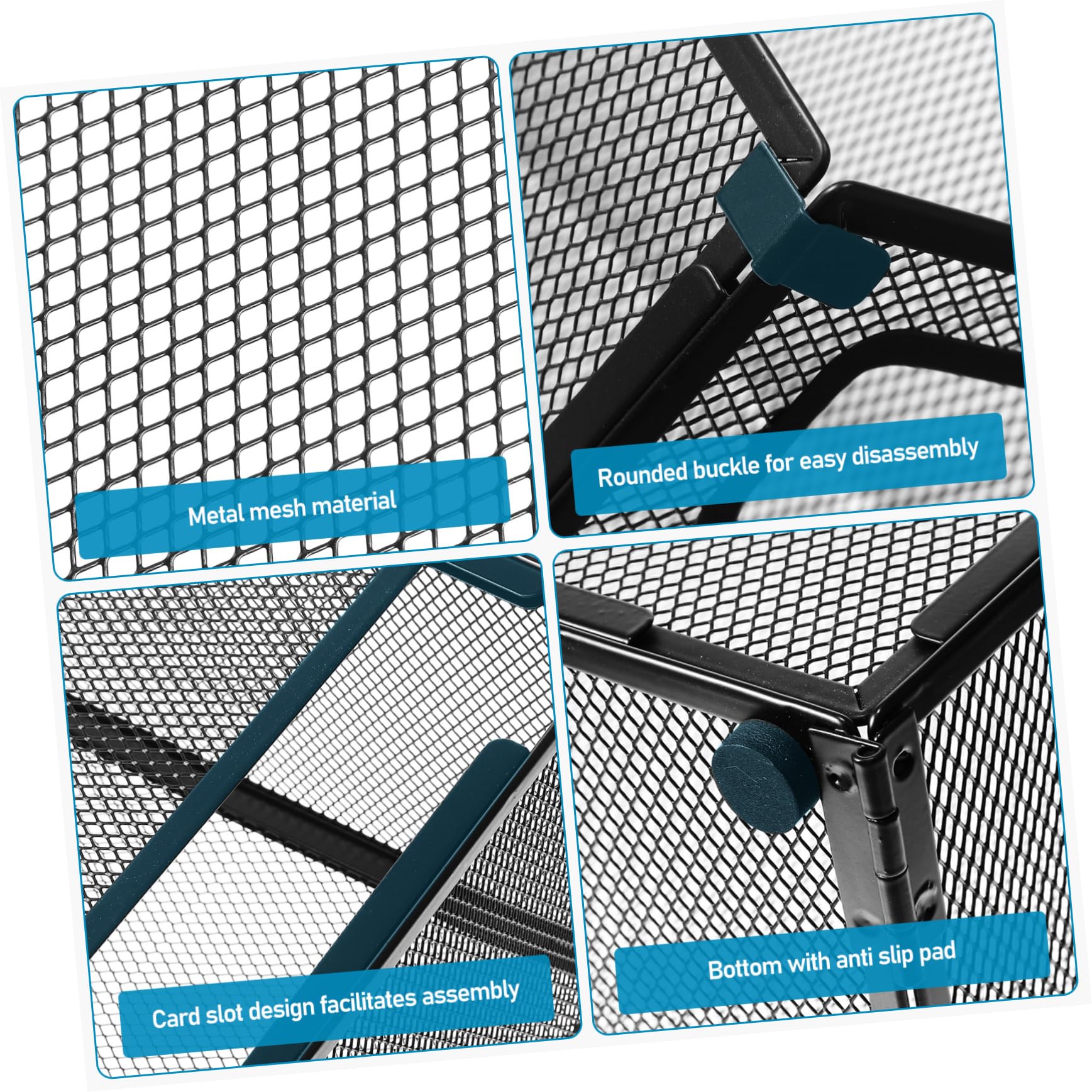 Gadpiparty Organizador de Archivos Metal Multifuncional Asa para Fácil Transporte, Estante para Documentos de Escritorio Compacto y Versátil