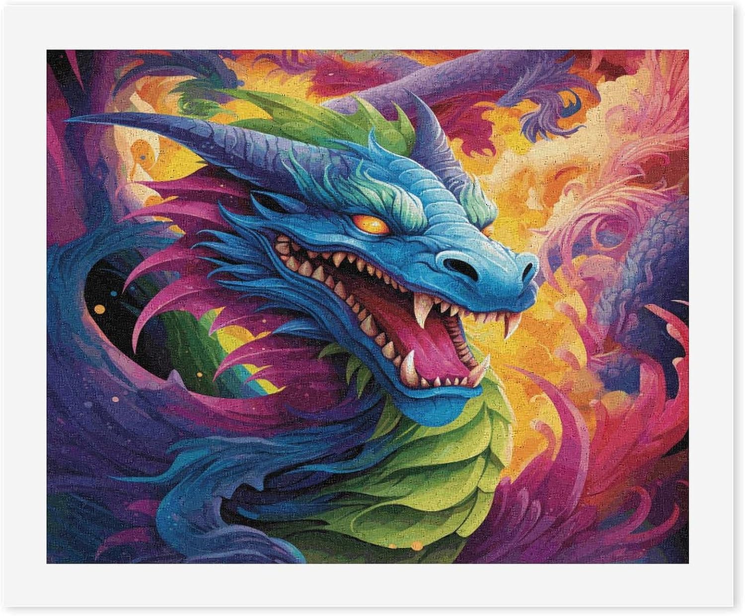 YHEGBFD DIY Paint by Number,Colorful of Dragons Print Digital Painting