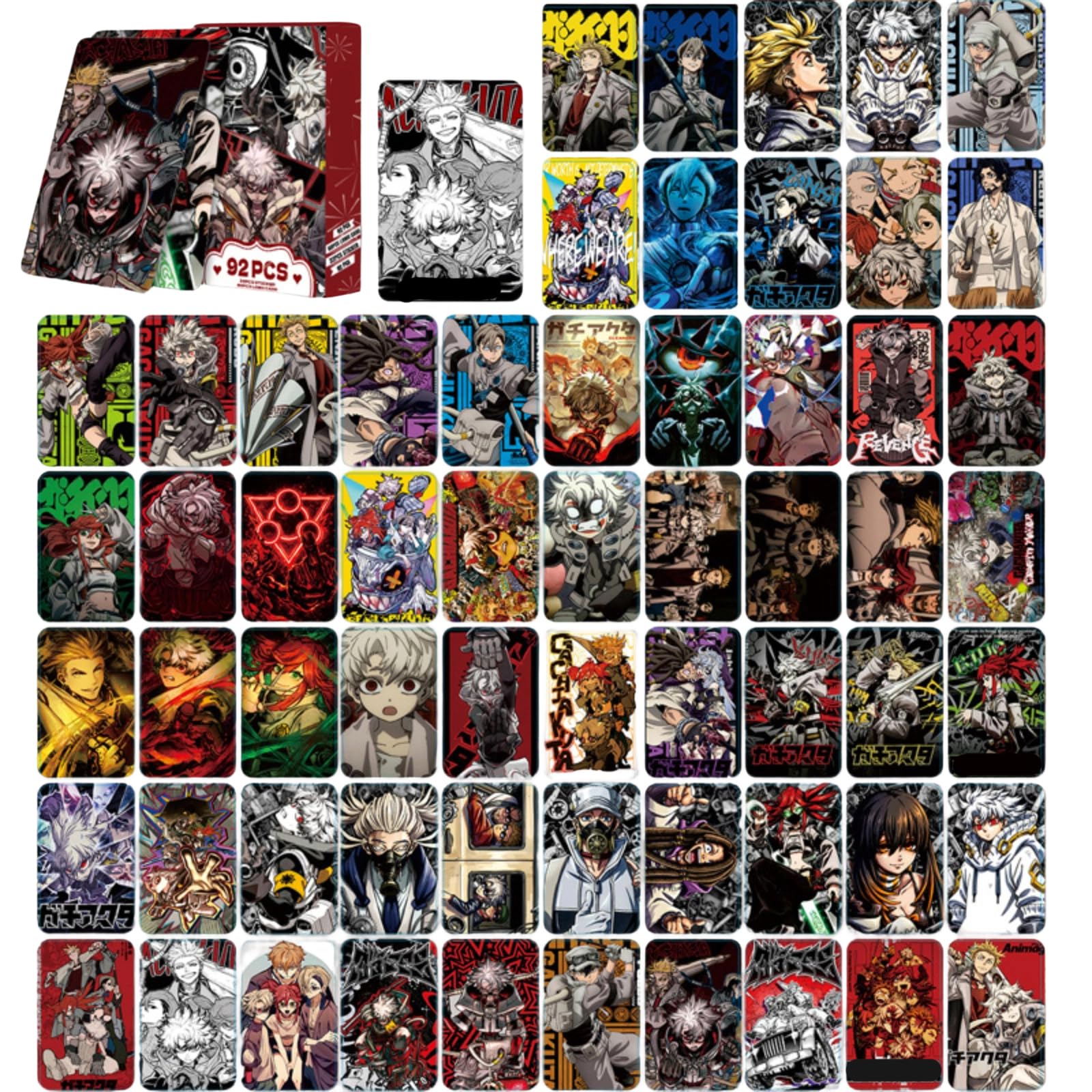 60PCS Lomo Cards + 32PCS Stickers Gachiakuta Photocards Gachiakuta Merch Double-Sided Color Photo Cards Collectible Cards Featuring Anime Characters Photocards A02