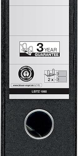 Miniatura 6 de Leitz 10920000/002/4 FB - Archivo de arco de palanca de doble mecanismo, lomo de 3.0 in, cartón, 1092000 - A5, negro
