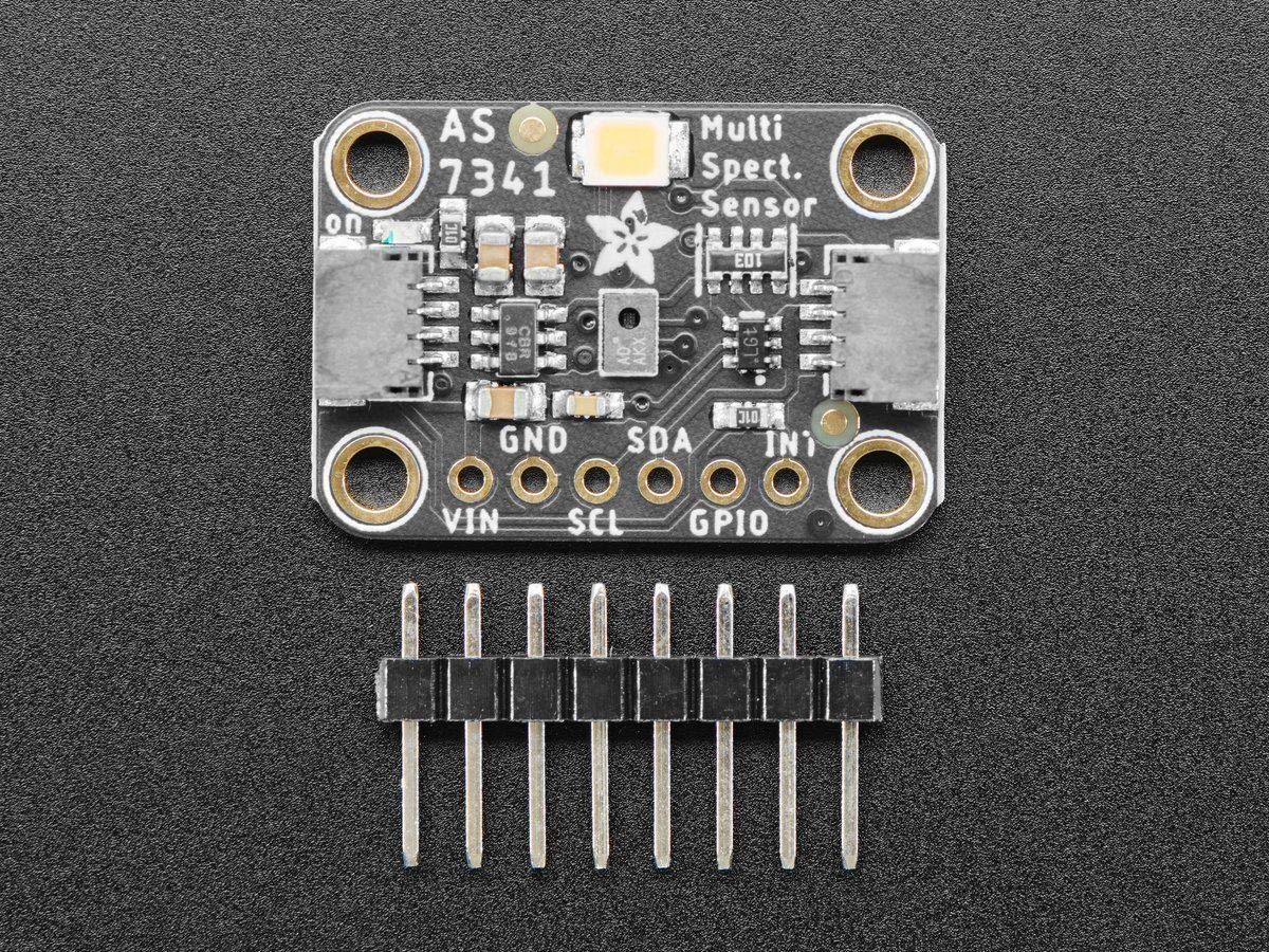 Adafruit AS7341 Capteur de lumière/couleur multi-spectromètre à 10 canaux, 16 capteurs de longueur d'onde, blanc et proche infrarouge, compatible avec Arduino, Raspberry Pi