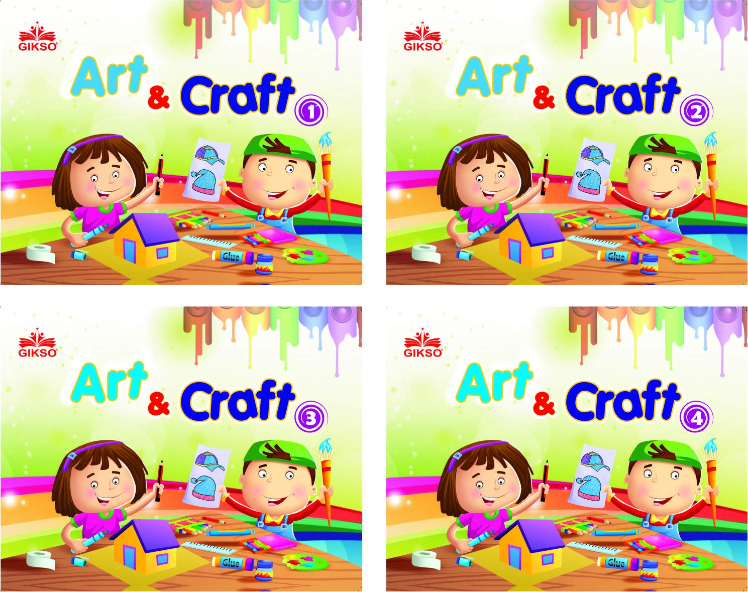 GIKSO Combo of Art and Craft Class 1, 2, 3 and 4 for Kids Age 4-10 Years Old | Set of 4 Activity Books
