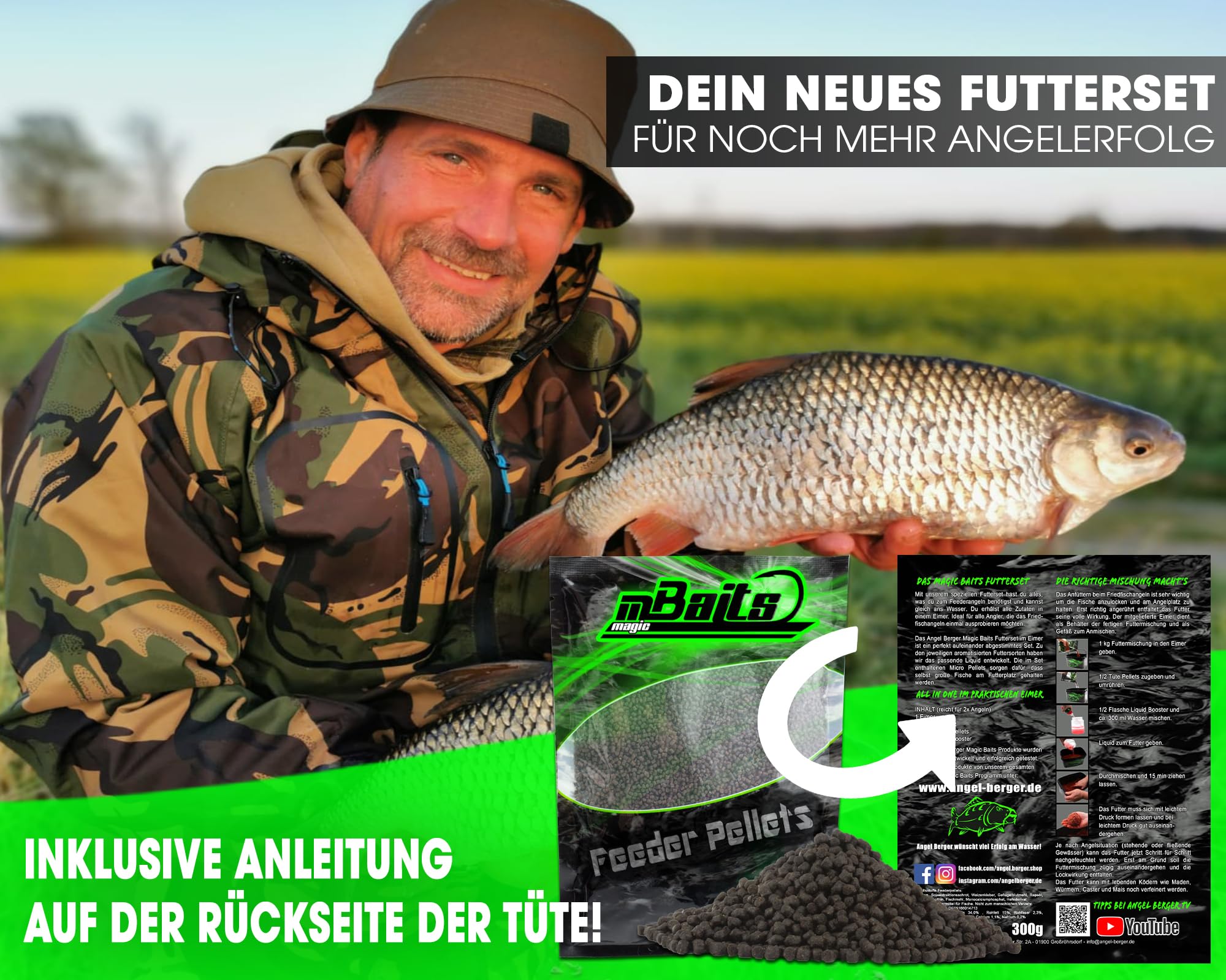 Angel-Berger Magic Baits Method Feeder Futterset Groundbait Liquid Pellets Futterkorb Futtermittel