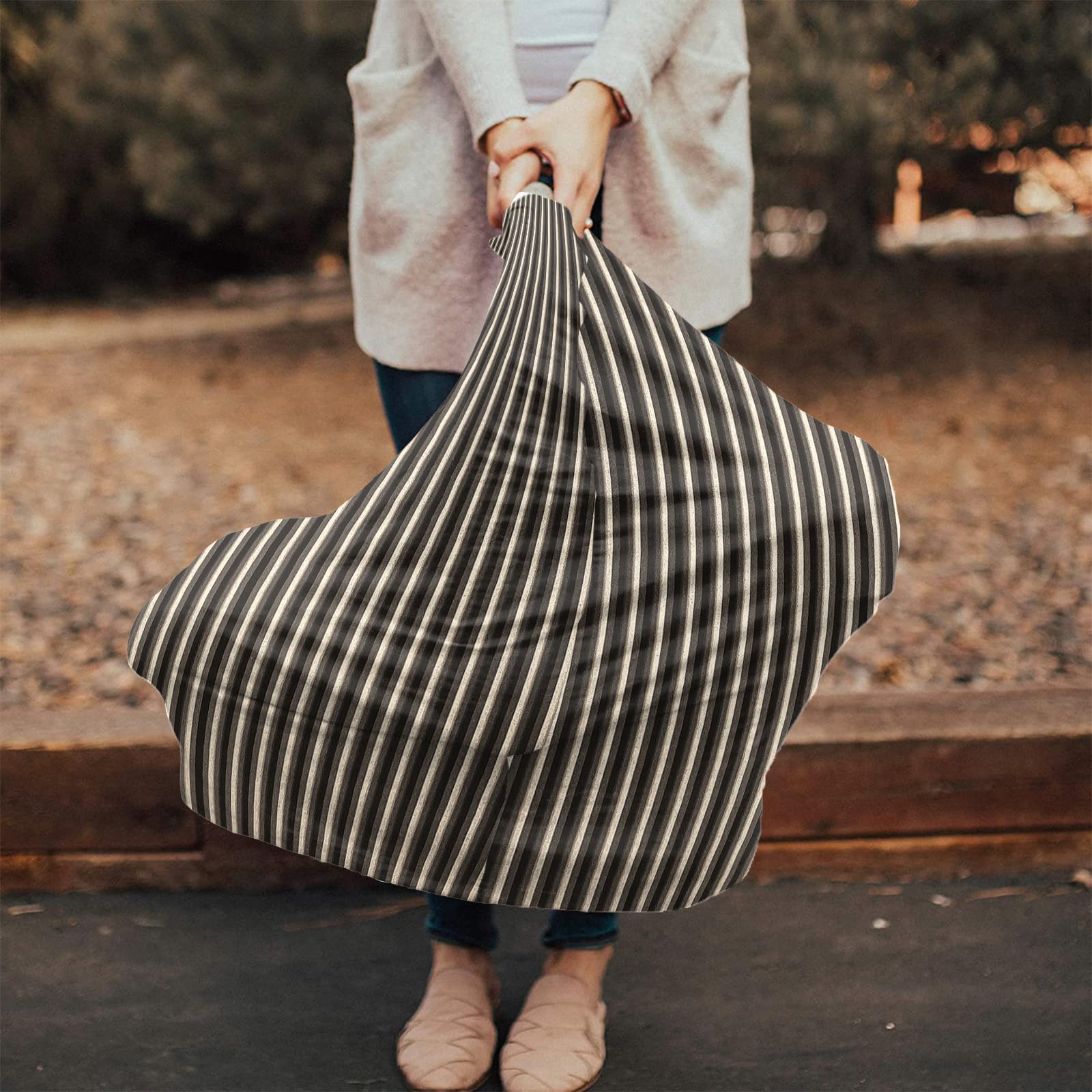 Nursing Cover for Breastfeeding Scarf, Line Baby Car Covers Super Soft Multi Use for Canopy Shopping Cart Cover Blanket Stroller Cover