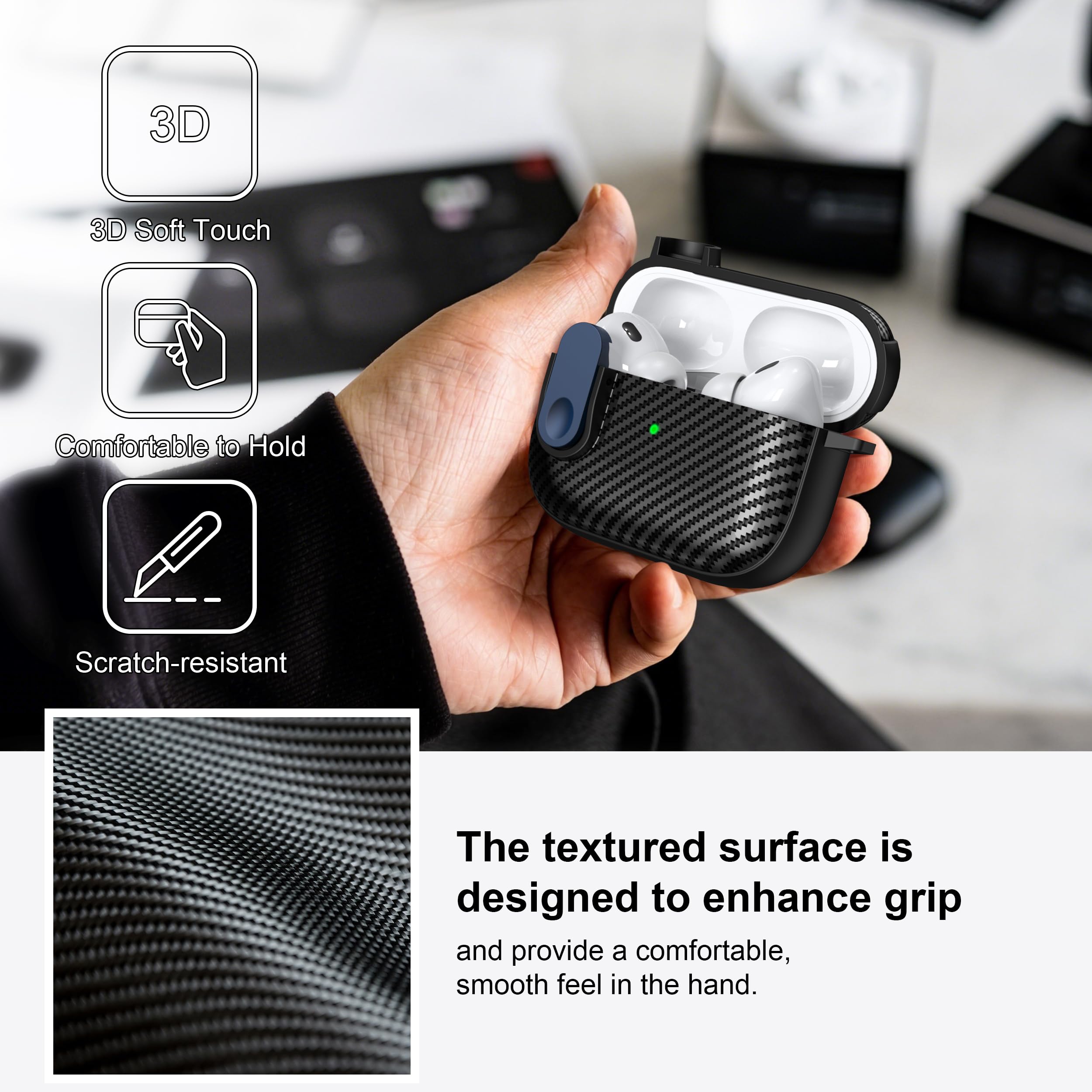 RFUNGUANGO Compatible avec AirPods Pro 2 Coque (2023/2022/2019) avec kit de Nettoyage, Nouvelle Coque de Protection sur Le thème de l'espace 2024, Compatible avec MagSafe.Cosmos-Noir