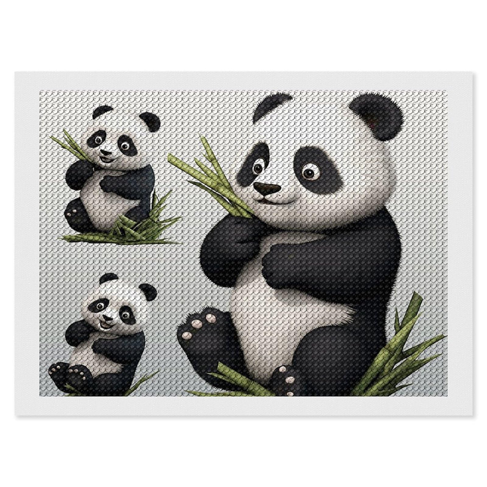 NONHAI Diamond Painting Kits for Adults - DIY Diamond Art Kits for Beginners - Full 5D Paint Drill Diamond Dots Paintings- Lovely Panda Diamonds Pictures Gem Art and Craft Wall Decor 12"x16"