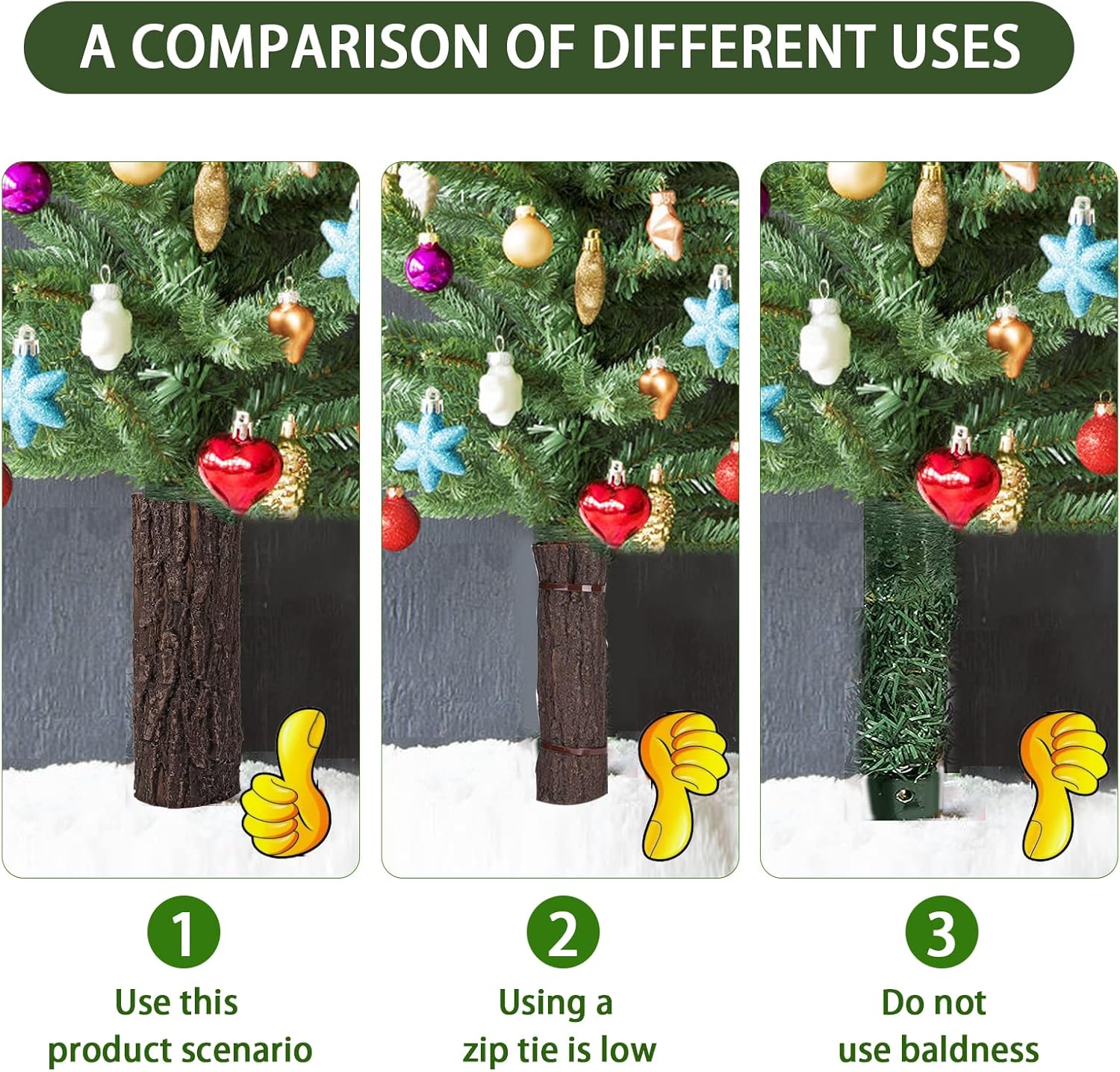 Buy Artificial Christmas Tree Collar Bark with Fasten Hook and Loop