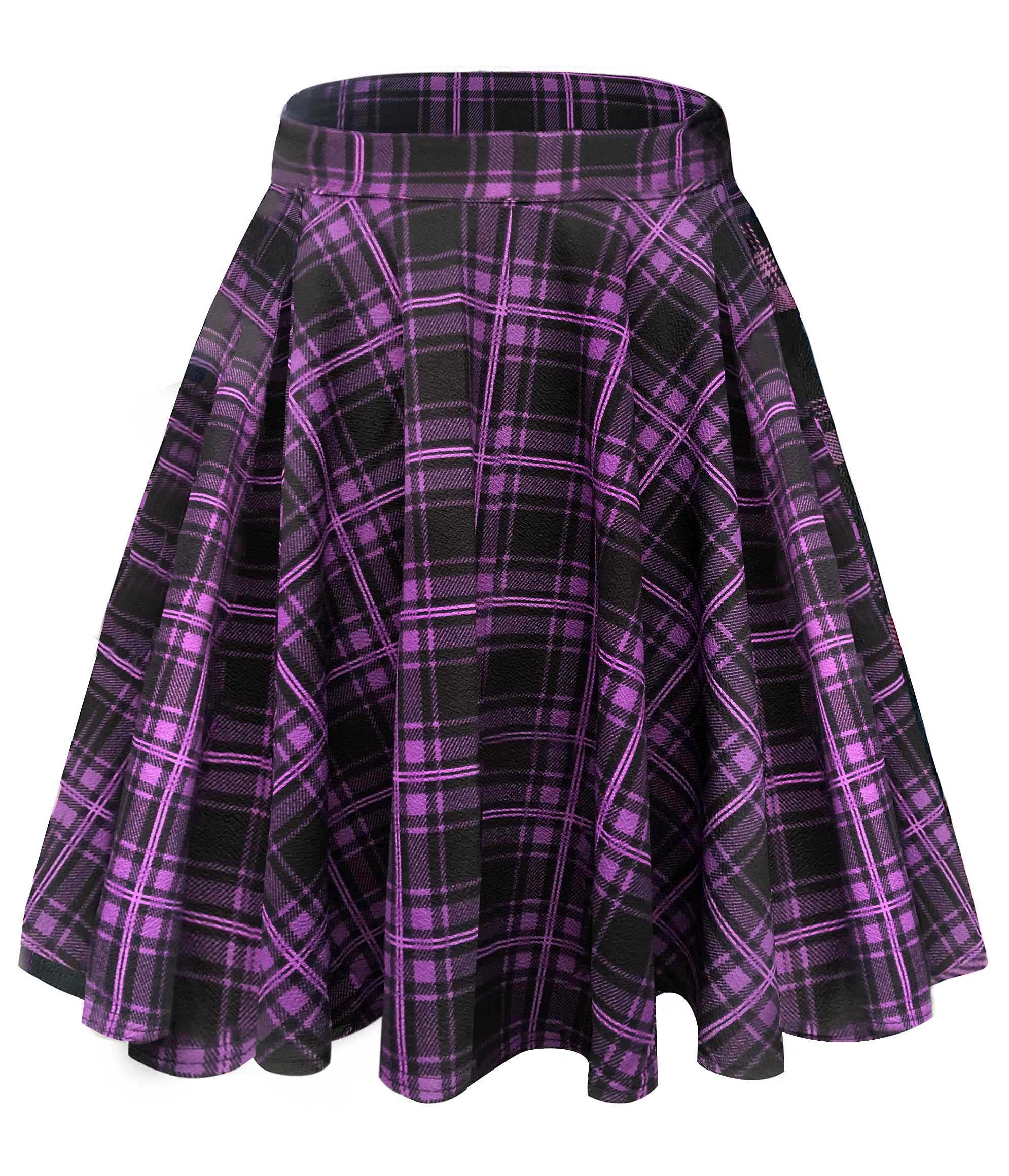 Urban CoCo Women's Basic Versatile Stretchy Flared Casual Mini Skater Skirt