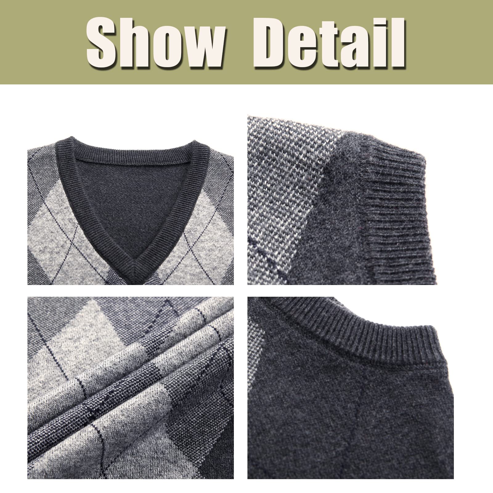 Suéter Chaleco para Hombre Jersey sin Mangas con Cuello en V Lana Cómodo Cárdigan De Punto Otoño Invierno Hidalgo Prendas de Punto Esencial Jersey Chaqueta Pullover