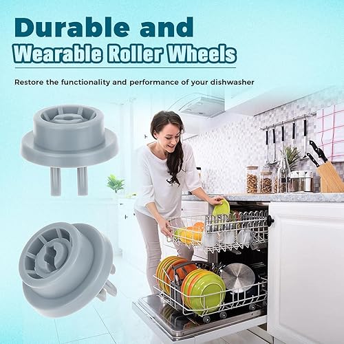 Miniatura 5 de DD66-00023A - Rodillo inferior para lavavajillas compatible con Kenmore Samsung Lavavajillas, parte inferior de repuesto 2002711, AP4342187,