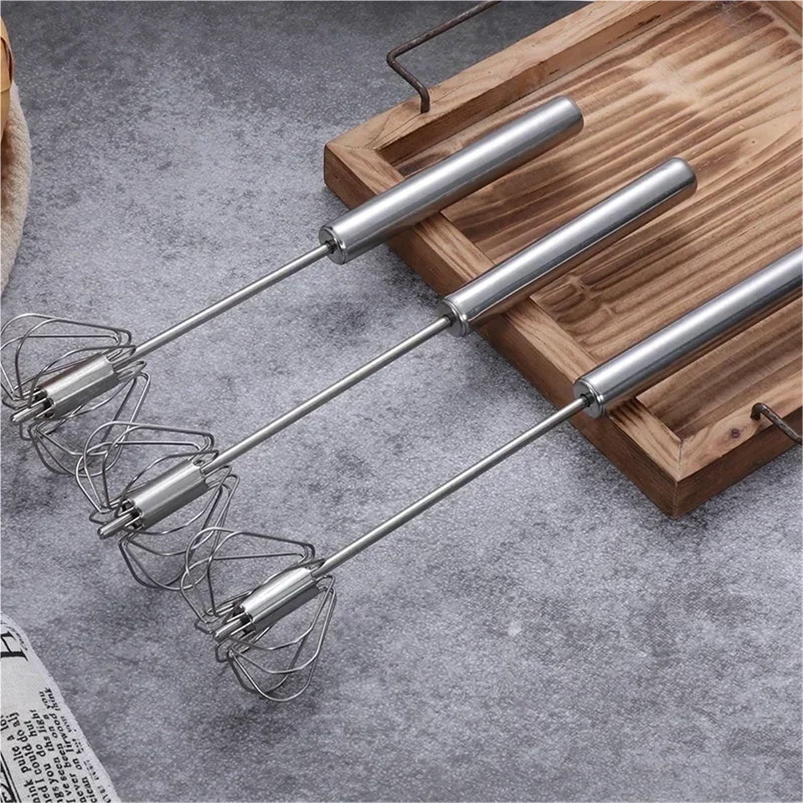 Batidor semiautomático a presión manual, batidor de huevos, accesorios cocina acero inoxidable, herramientas, utensilios crema giratorios automáticos, 3 uds para Mezclar