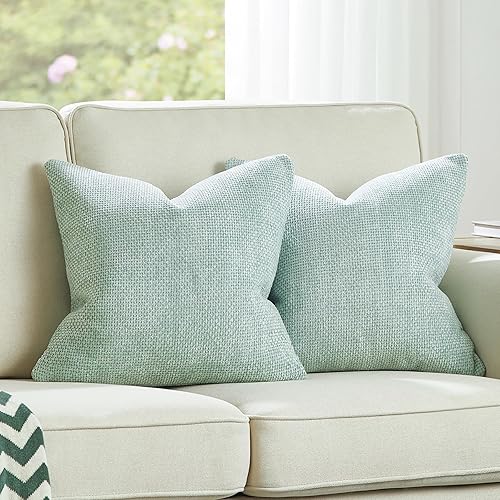 WLNUI Juego de 2 fundas de almohada pequeñas de color beige de 16 x 16 pulgadas, lujosas fundas de almohada de felpilla decorativas para sofá, cama,