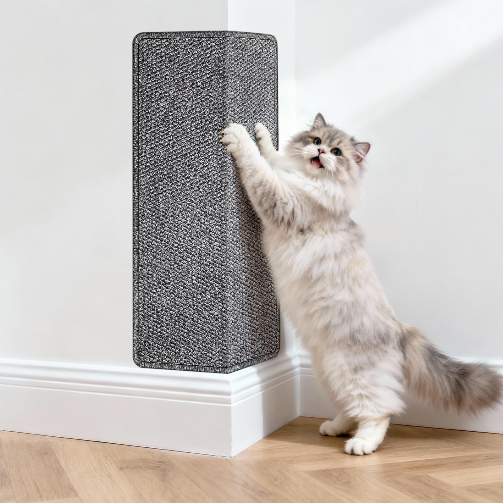 ENONCI Cat Scratcher Mat, Faux Sisal Cat Scratch Mats for Wall Corner, 60 x 30 CM Cat Scratching Pad, Furniture Protector for Indoor Cats to Protect Sofas & Walls