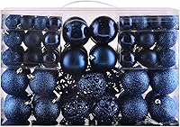 Vista 8 de Juego de adornos de bolas de Navidad para árbol de Navidad, juego de decoraciones de Navidad inastillables con paquete de regalo portátil