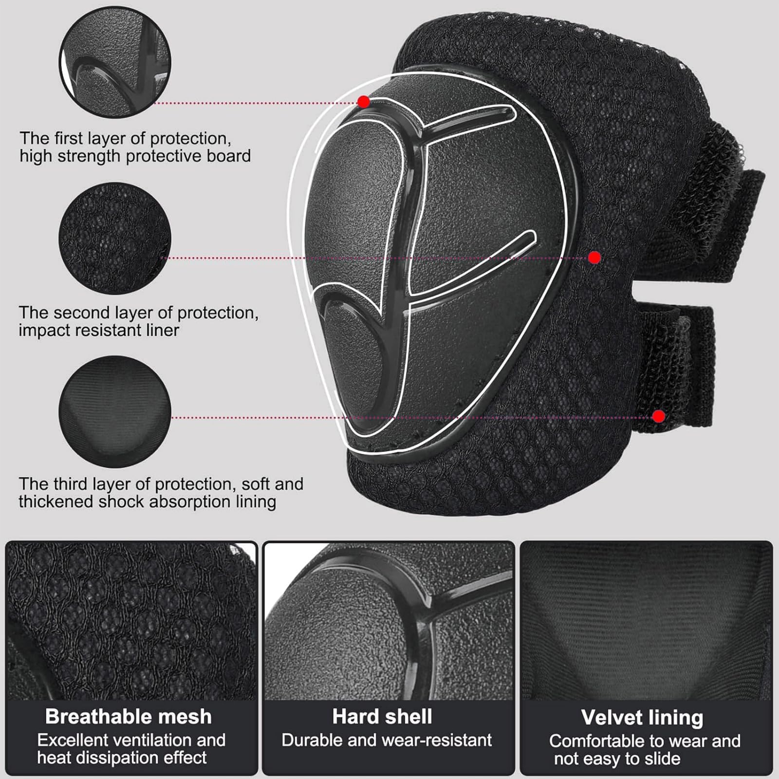 Banzk Kids/Youth Knee Pads and Elbow Pads Set with Wrist Guard 3 in 1 Kids Protective Gear Set for Kids 3-14 Years for Skateboard Roller Skating Skiing Rollerblading Cycling BMX Biking Running Scooter