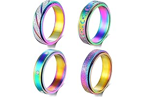 Colorful Anxiety Rings for Women - Meaningful Spinners for Calming Nerves