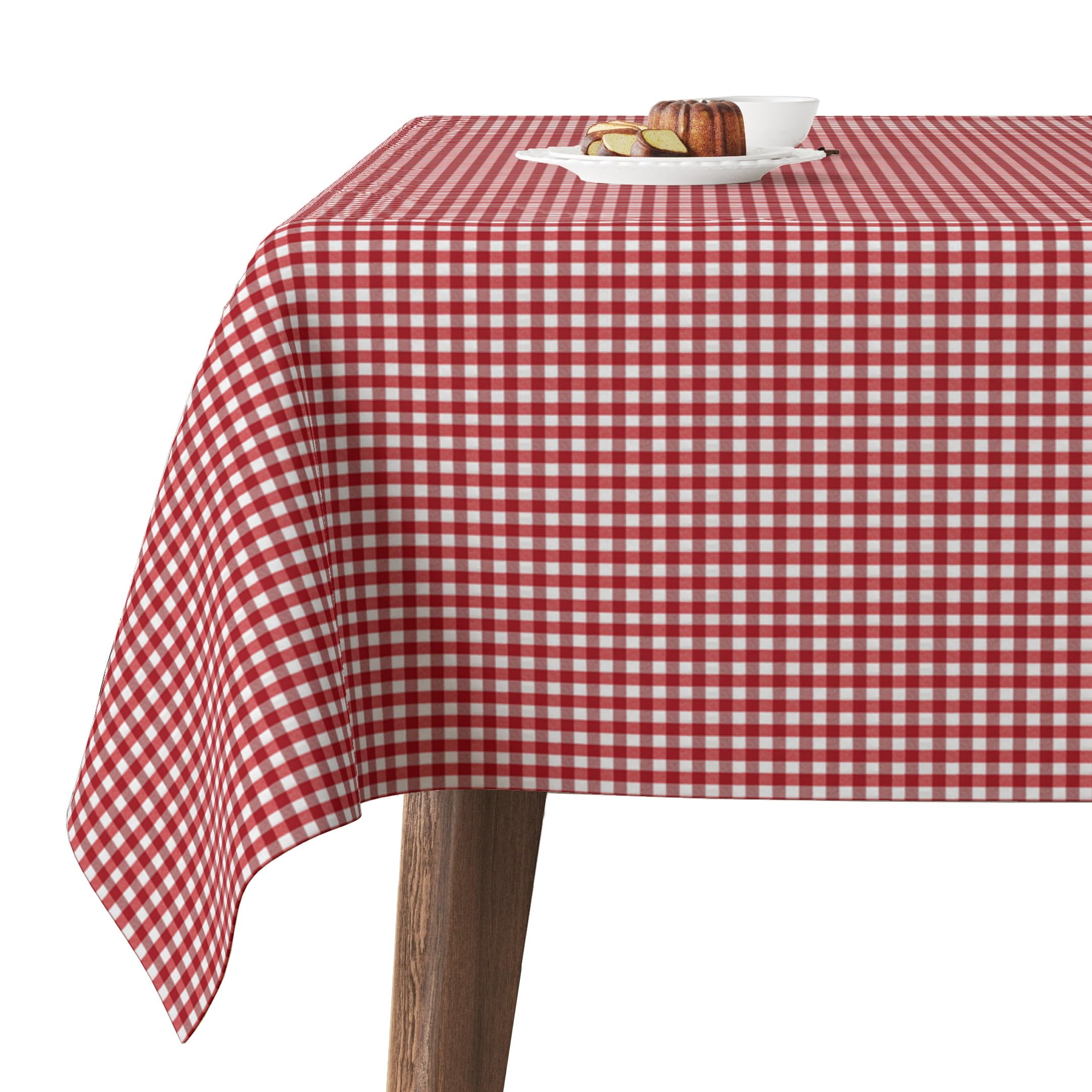 Martina Home TEFLONATED TABLECLOTH MADE Petit Vichy Red 250X140 CM
