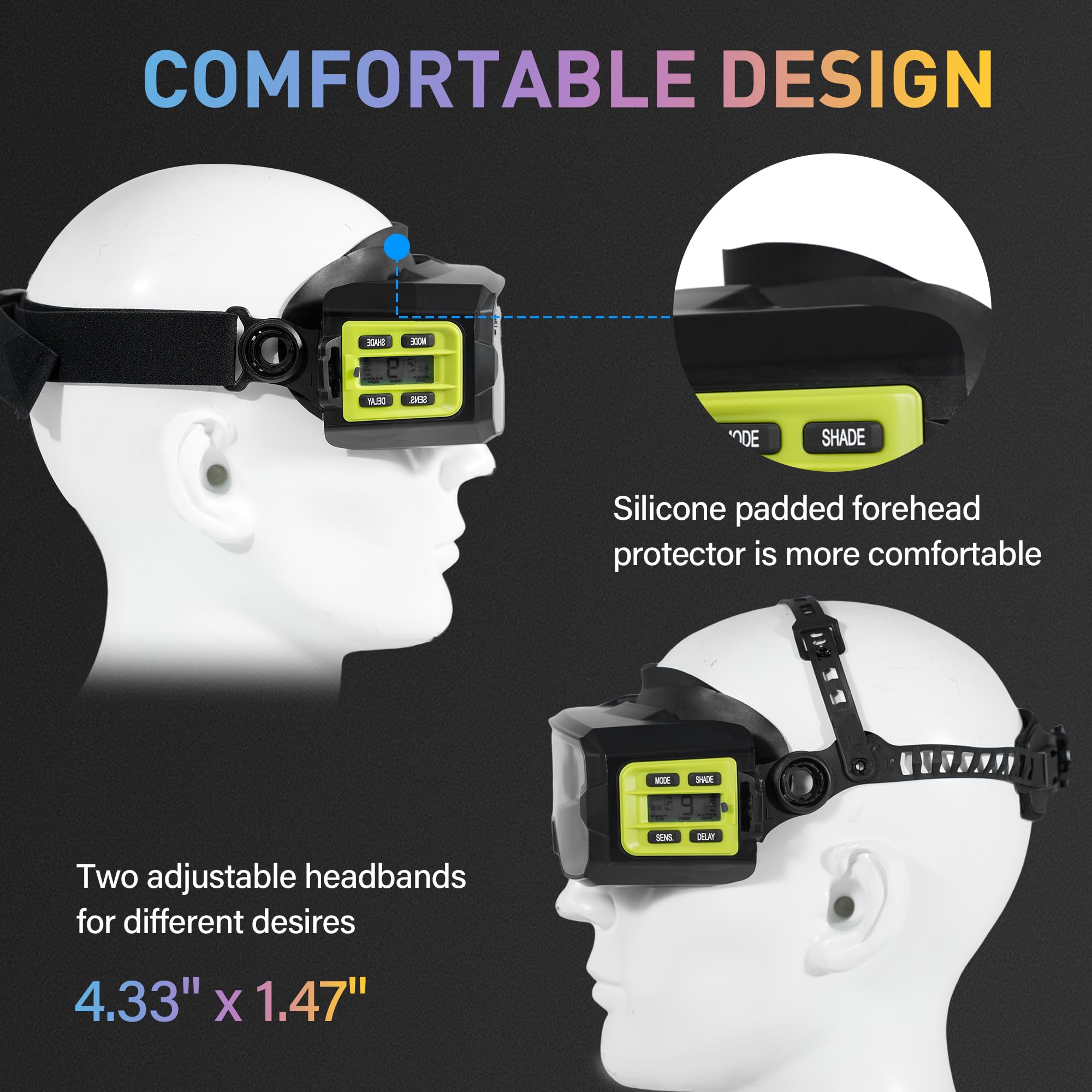 Shine SPOTLITE - Kit de gafas de soldadura de oscurecimiento automático de color real, máscara de protección completa para Tig, Mig, Stick Plasma Cut, cuello y hombro, cubierta ignífuga incluida