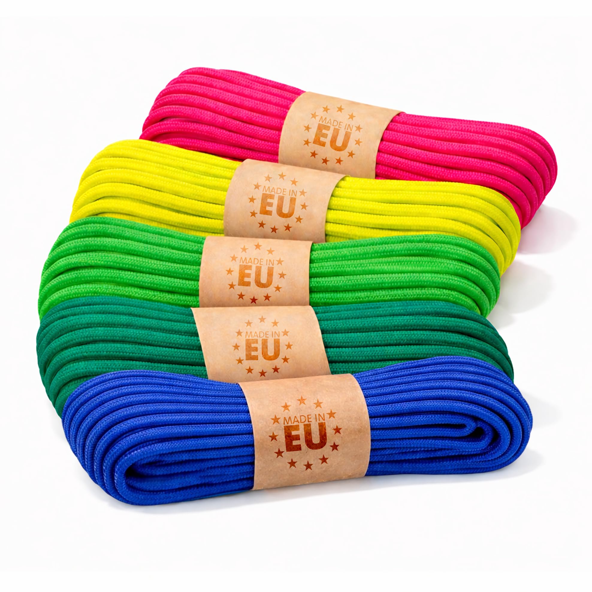 EdcX Paracord 4mm, Set of Solid Colors (6х5m and 5x10m) | Ideal for Camping, Survival, Outdoor, Crafting, DIY | 100% Nylon Rope 4mm| Tactical Cord 550 Type III - Neon Set (5x10m)