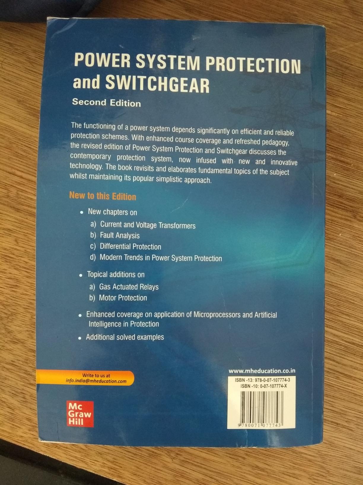 POWER SYSTEM PROTECTION AND SWITCHGEAR, 2ND EDN BADRI RAM Amazon.in