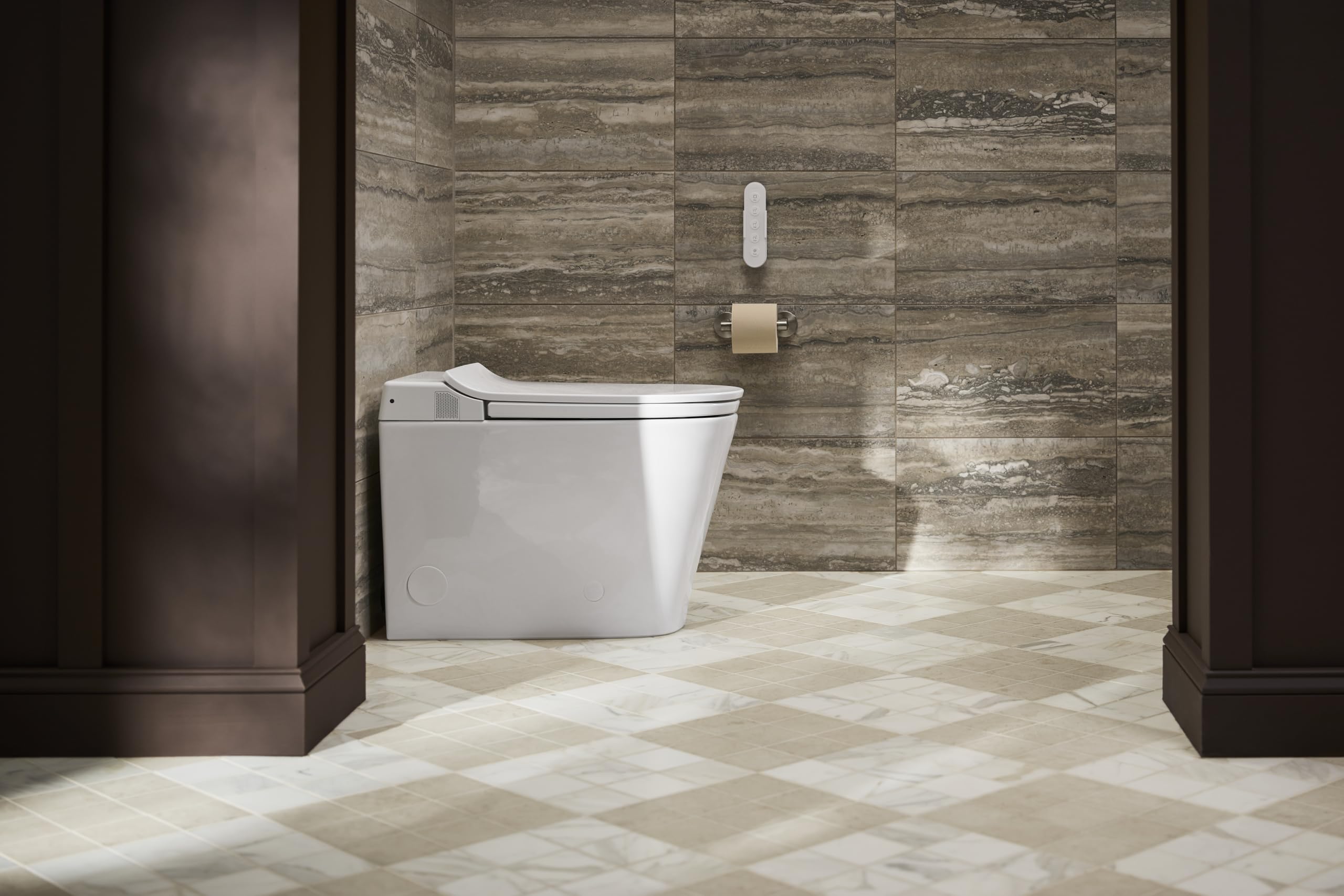 Kohler Doble capa de una pieza extendida inodoro delgado salpicaduras