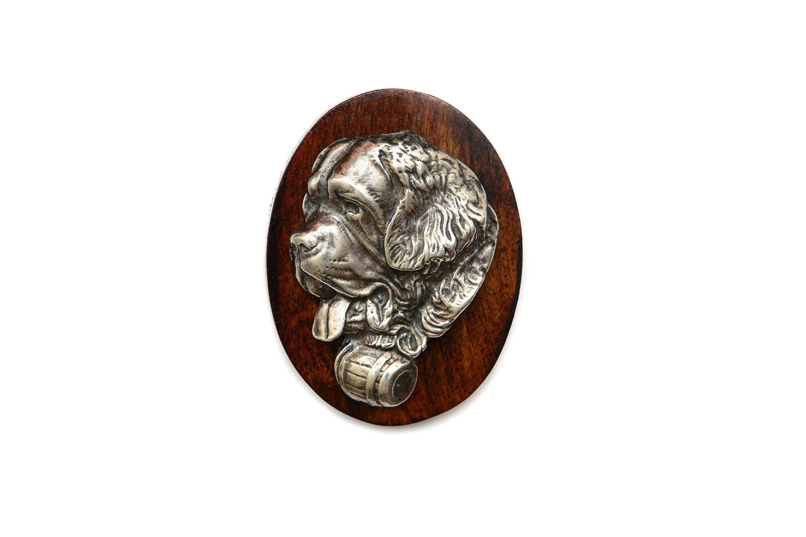 Art-Dog Dog Show Ring Clip Number Holder - Brooch with Clip Dog Show Exhibit Number Holder - Handmade Dog Show Accessory – Dog Tag Clip 7x5cm – Saint Bernard — image 1