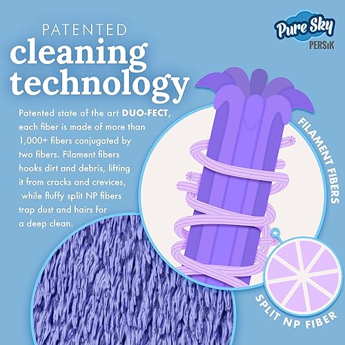 Miniatura 4 de Pure-Sky Ultra - Esponja de limpieza de microfibra 2 en 1, combinación para vidrio y multiusos, solo agrega agua, no necesita detergentes, uso para