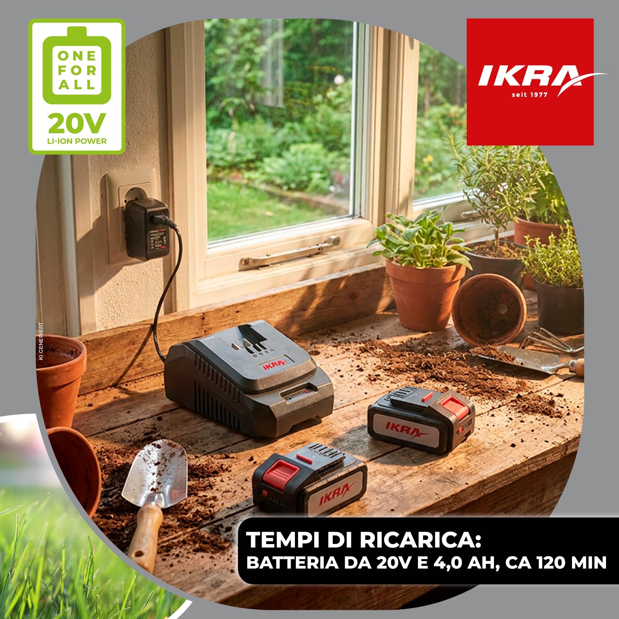 IKRA caricabatteria rapido 20V Stazione di ricarica Caricabatteria rapido con display LED