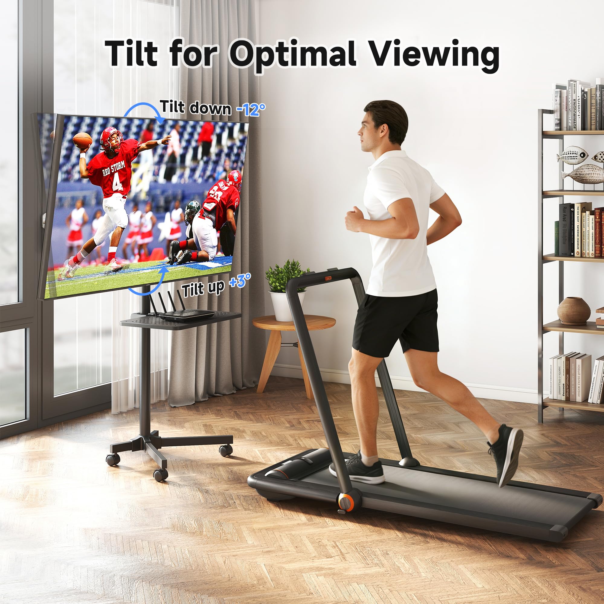 XINLEI Supporto TV mobile su ruote, carrello TV portatile con ripiano per TV a schermo piatto curvo da 21-60" fino a 35 kg, supporto TV alto regolabile in altezza su rotelle, VESA Max 400x400 mm ML55A