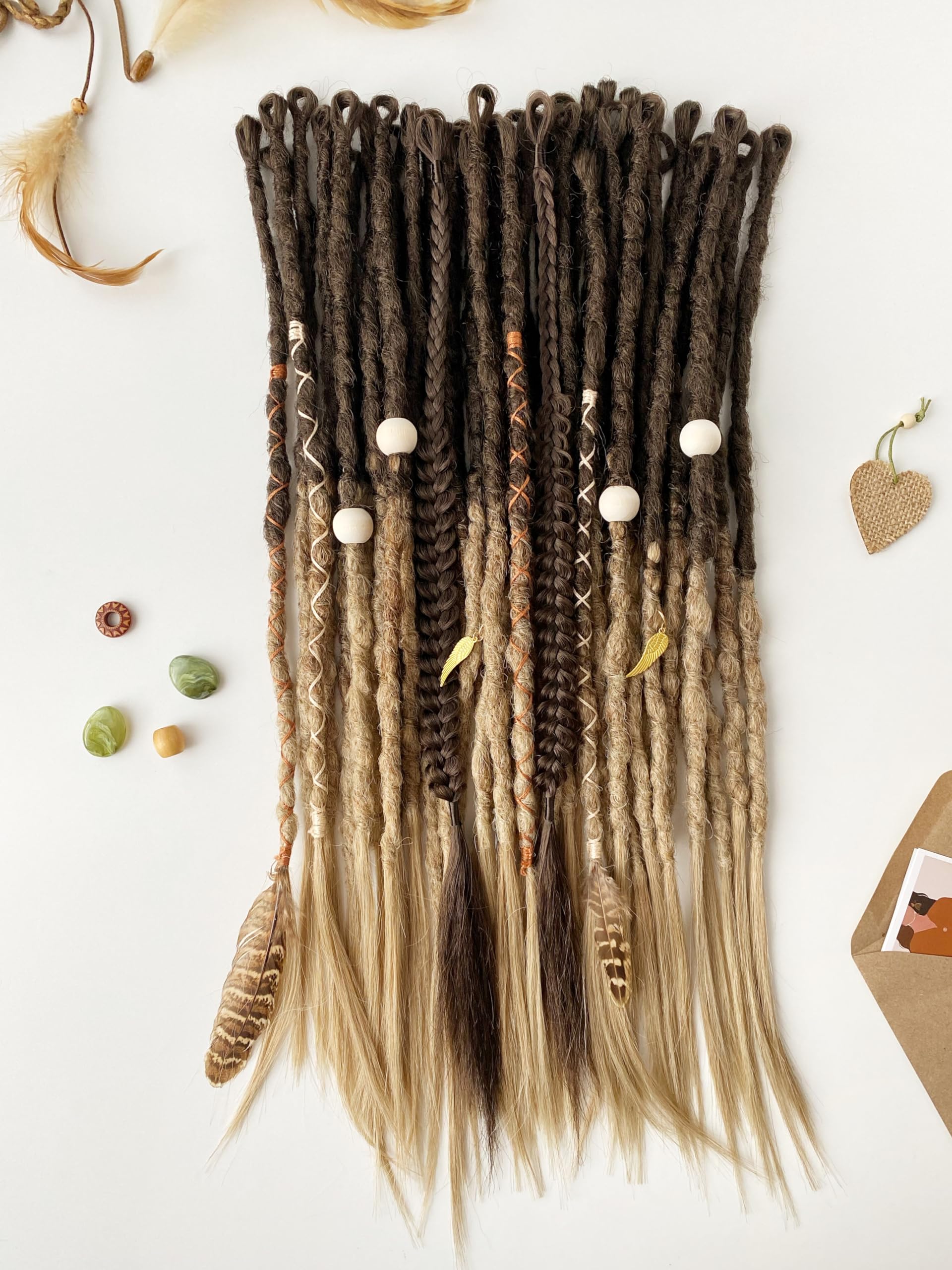 Custom synthetic dreadlocks Amazon.com: Curly dreadlocks Natural Blonde color double  main image 2